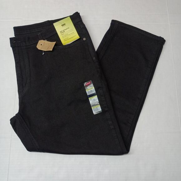 Levi's 541 Jeans Men's 44x32 Black Athletic Taper Fit Stretch Sits At Waist